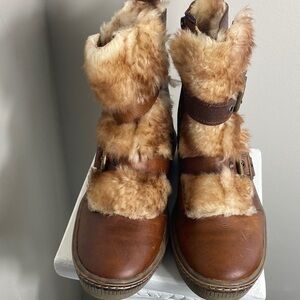 BearPaw Brown and Tan Combat Boots